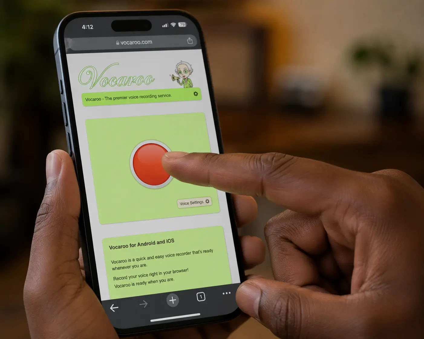 What is Vocaroo and why is the call center asking for it?