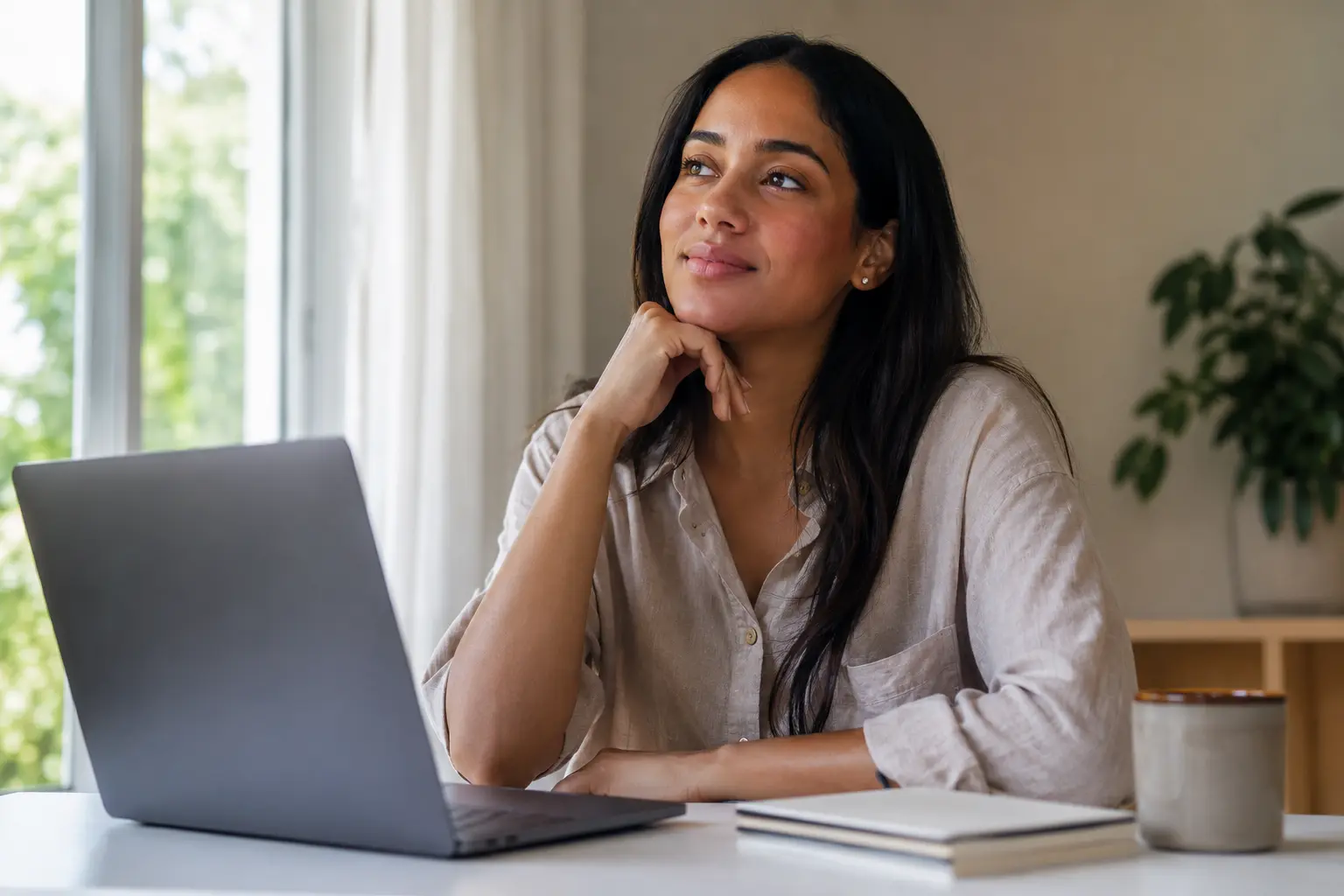 Call center candidate preparing for interview